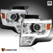 Clear Fits 2009-2014 Ford F150 LED Strip Tube Projector Headlights Headlamps picture