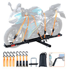 VEVOR Motorcycle Carrier Scooter Dirt Bike Hitch Mount 600LBS Rack Ramp Hauler picture
