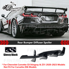 For Corvette C8 Z51 Stingray 20-23 STG 3 Glossy Blk Rear Bumper Diffuser Spoiler picture