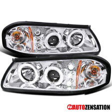 Fit 2000-2005 Chevy Impala LED Halo Projector Headlights Lamps Left+Right 00-05 picture