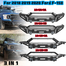 3 IN 1 Front Bumper Assembly w/Side Wings+Bull Bar For 2018 2019 2020 Ford F-150 picture