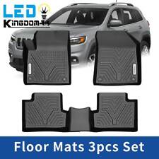 3Pcs Floor Mats Front Rear Liners for 2015-2023 Jeep Cherokee Rubber All Weather picture