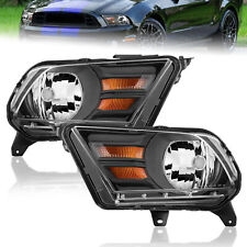 2X Black Housing + Clear Lens Headlights Assembly For 2010-2014 Ford Mustang picture