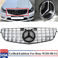 GT R Style For Mercedes Benz W204 C300 C250 C350 2008-2014 Chrome Grill W/Emblem picture