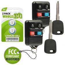 2 Replacement For 1999 2000 2001 2002 2003 2004 Ford Mustang Key + Fob Remote picture