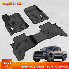 Floor Mats For 2019-2023 Ford Ranger Crew Cab Pickup All Weather TPE Liners picture