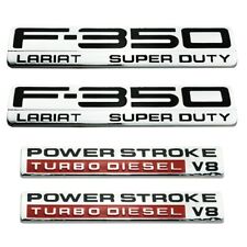 4x 05-07 F350 Lariat Super Duty Fender Emblem PowerStroke Turbo Diesel V8 Bagde picture