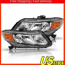 Black Fits 2012-2015 Honda Civic 4Dr Sedan 12-13 Civic 2Dr Headlights Head Lamps picture