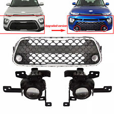 Fits Kia Soul Wagon 2020-2022 Front Bumper Lower Grille Silver/ Fog Lamp Set picture