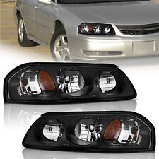 WEELMOTO Headlights For 2000-2005 Chevy Impala Chrome Headlamps Assembly Pair picture