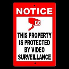 Property Protected By Video Surveillance Warning Security Camera Sign CCTV S0003 picture
