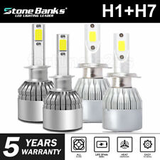 Combo H1+H7 LED Headlight Bulbs Hi/Lo Beam Lamp Fog Light Kit 6000K White 4PCS picture