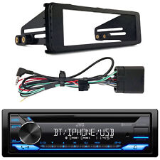 JVC KD-TD72BT Bluetooth USB/AUX/AM/FM/CD, Harley Single DIN Stereo Install Kit picture