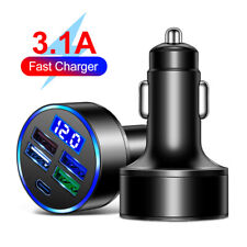 3.1A 4 USB Car Charger LED Fast Charging PD Type C Car Charger For Mobile Phone picture