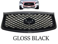 Fits 2018-2023 Infiniti Q50 Front Bumper Upper Grille Gloss Black F2310-6HH1A picture