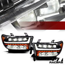 For 07-13 Tundra/Sequoia Blk Full LED Sequential Tube Quad Projector Headlights picture
