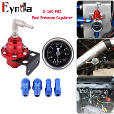 Universal Adjustable Car Fuel Pressure Regulator with Oil Gauge Kit 0-160 PSI US picture