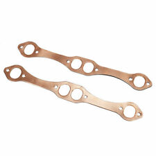 SBC OVAL PORT COPPER HEADER EXHAUST GASKETS FOR SB CHEVY 327 350 383 REUSABLE picture