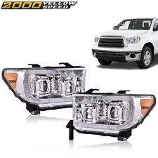 Fit For 07-13 Tundra 08-17 Sequoia Chrome/Amber LED Tube Projector Headlight New picture