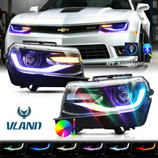 Pair LED&DRL Sequential Dual Beam Head Lamp Headlight For 2014-2015 Chevy Camaro picture