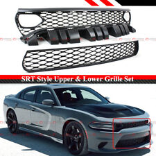 FOR 15-23 DODGE CHARGER RT SCAT PACK SRT DUAL SNORKEL FRONT UPPER + LOWER GRILLE picture