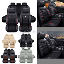 Car PU Seat Cover 5-Seat Full Set Deluxe Leather Front Rear Protector For Chevy picture