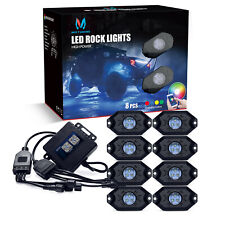 MICTUNING 2nd-Gen RGB LED Rock Lights 8 Pods Bluetooth Controller Timing Music picture