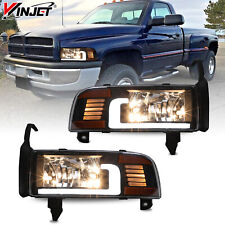 Pair Headlights for 1994-2001 Dodge Ram 1500 2500 3500 LED DRL Headlamps LH+RH picture