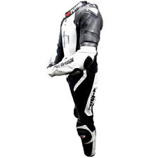 1 Pc Perrini White and Black Genuine Cow Leather Motorbike Riding Motorcycle Ra picture