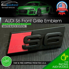 Audi S6 Matte Black Front Grill Emblem for A6 S6 Hood Grille Badge Nameplate OE picture