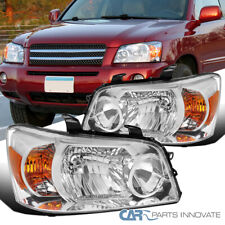 Fits 2004-2007 Toyota Highlander Halogen Headlights Lamps Left+Right Pair picture