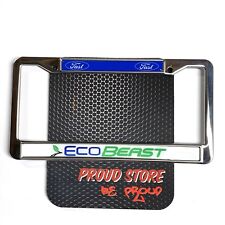 Ford ECOBEAST FAST Domed Steel License Plate Frame -US Size Ford Racing EcoBoost picture