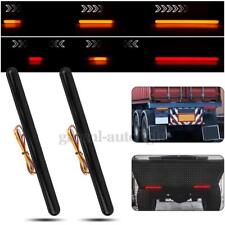 2PC Sequential LED Turn Signal Tail Light Stop Brake DRL Red Amber Truck Trailer picture