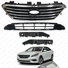 For 2015 2016 2017 Hyundai Sonata Front Upper Lower Grill W/ Bumper Bracket 4pcs picture
