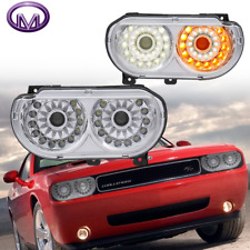 LH & RH LED DRL Projector Headlights Assy For 08-14 Dodge Challenger Front Lamps picture