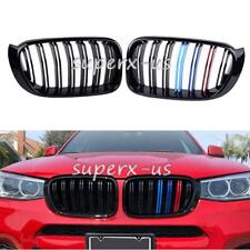 2x M-Color Gloss Black Front Kidney Grille Grill For BMW X3 F25 X4 F26 2014-2017 picture