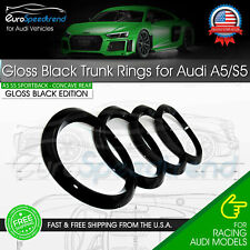 Audi Curve Rings Gloss Black A5 S5 RS5 Rear Sportback Trunk Emblem Concave Badge picture