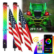 Pair 2FT Thick LED Whip Spiral Chasing RGB Colors Whip Lights For Can Am UTV ATV picture