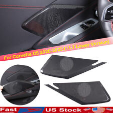 Black Door Sound Speaker Cover REAL HARD Carbon Fiber For Corvette C8 1LT 20+ US picture
