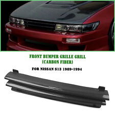 1pc Black Front Bumper Grille For Nissan S13 Silvia 1989-1994 Carbon Fiber picture