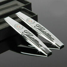 NEW 2PCS For CADILLAC FENDER BADGE Chrome Metal Side Rear Car Sticker Emblem 3D picture
