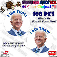 100x I Did That Smiling Joe Biden FJB Truck Gas Price Pump Vinyl Decal Stickers. picture