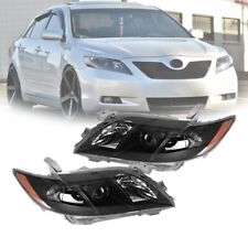 Set For 2007-2009 Toyota Camry Headlights Assembly Replacement LH+RH Black Lens picture
