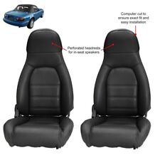 Fits Mazda Miata Seat covers Fits 90-96 Pair of Black Leatherette Standard seats picture