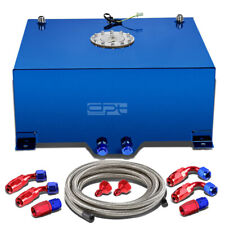 20 GALLON/78L BLUE ALUMINUM FUEL CELL GAS TANK+LEVEL SENDER+STEEL OIL FEED KIT picture