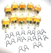 10 X Motorcycle InLine 1/4 3/16 Gas Fuel Filter ATV UTV Snowmobile W/ CLAMPS picture