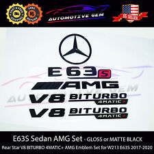 E63S AMG V8 BITURBO 4MATIC+ Rear Star Emblem Black Badge Combo Set Mercedes W213 picture