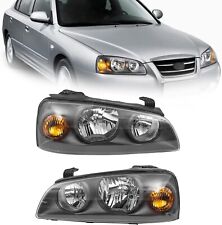 For 2004-2006 Hyundai Elantra Headlights Headlamps Black Housing Amber Corner picture