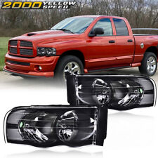 Fit For 02-05 Dodge Ram 1500 2500 3500 Clear Corner Black Headlights Left+Right  picture