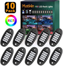 Mustwin LED Rock Lights Car Underglow RGB 10 Pods Multicolor Smart RC Light Kits picture